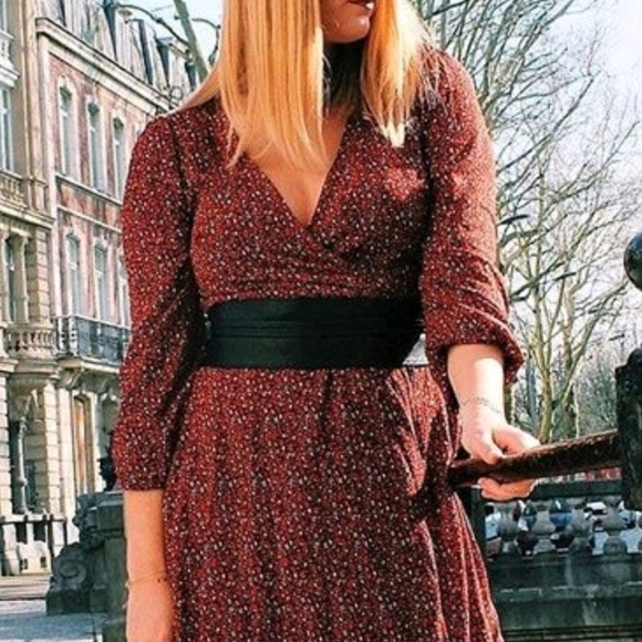 Women's Black textured Faux leather corset wide tie waist vegan wrap obi… - Picture 10 of 11